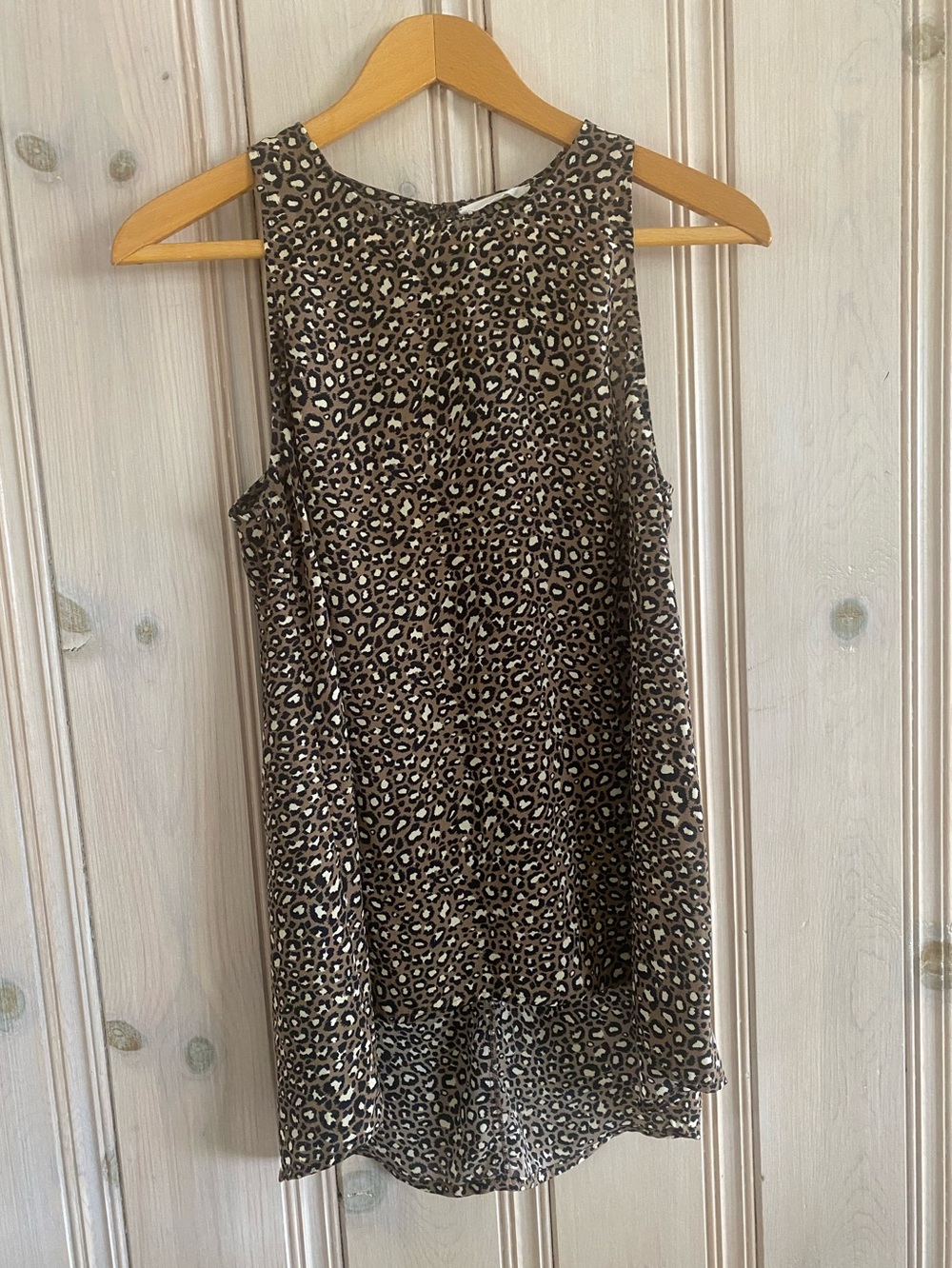 Elodie Leopard Print Sleeveless Tunic in Brown and Black